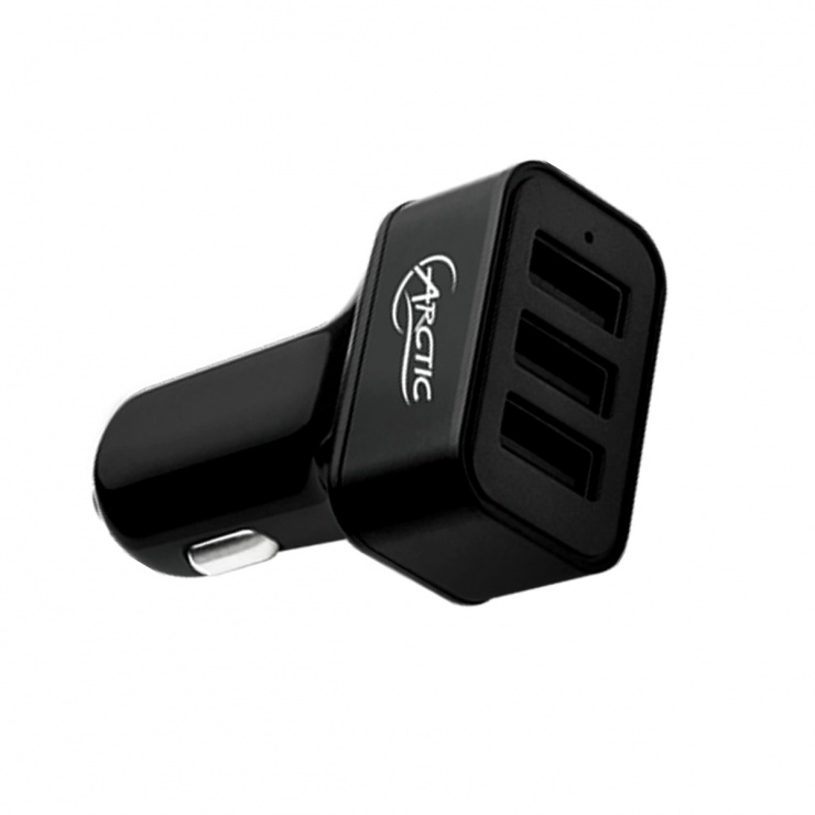 Imagine Incarcator auto 3 x USB 7200mA Fast Charger with Smart Charging Technology, ARCTIC
